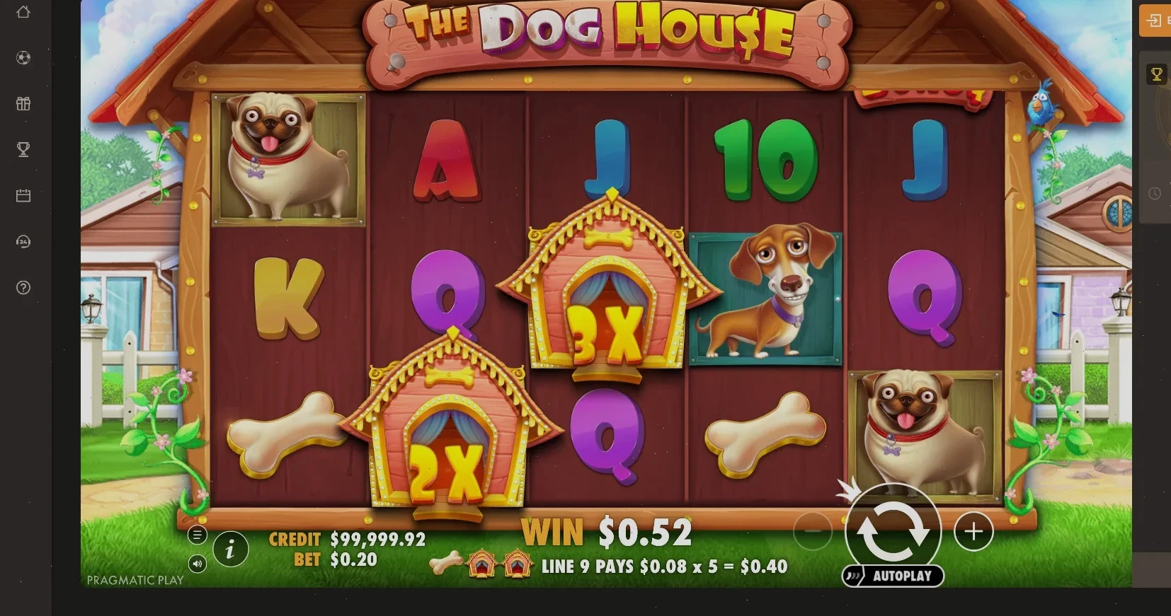 Мобильная версия казино Три Туза на экране смартфона